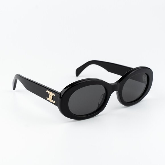 Celine TRIOMPHE Women Sunglasses Black Smoke Oval CL40194U 01A BRAND NEW - Picture 2 of 14